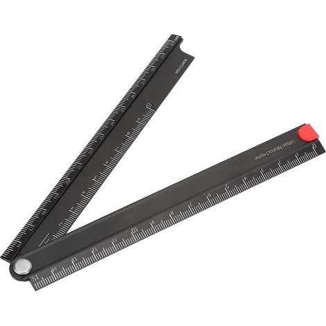 Lntyq Règle Pliante en Alliage D'aluminium 0-300mm Règle en Alliage de Type L Papeterie en Métal Pliante à 90 ° Règle de 11.8 Pouces pour la Fabrication Mécanique (1/5)
