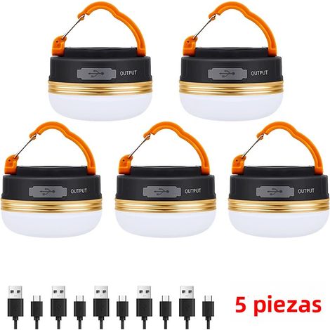 (5 pièces) Lampe de camping haute puissance 10 W, rechargeable par USB, batterie portable 1200 mAh (1/5)