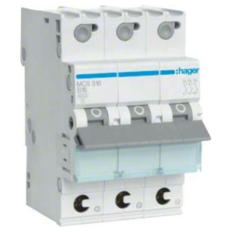Hager MCS316 MCS316 Leitungsschutzschalter 3phasig    16 A  230 V, 400 V