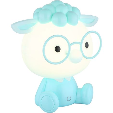 Tischleuchte Tischlampe Kinderzimmer Jungen blau USB Touchdimmer LED H 22 cm