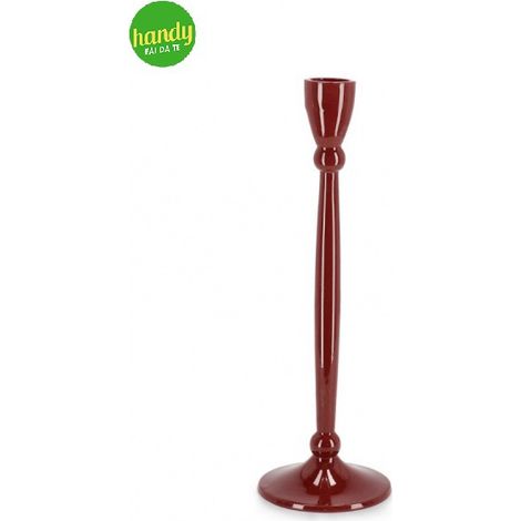 Portacandela 1P Wiltshire Bizzotto rosso h 26,5 cm