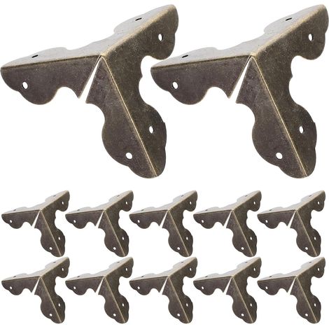 20 Pièces Protège Coins Métal Vintage pour Coffres Bois Protection Sécurisée et Décorative Coins Arrondis sans Burrs Résistants à Usure Casse Style Antique pour Boîtes Cadeaux (1/5)
