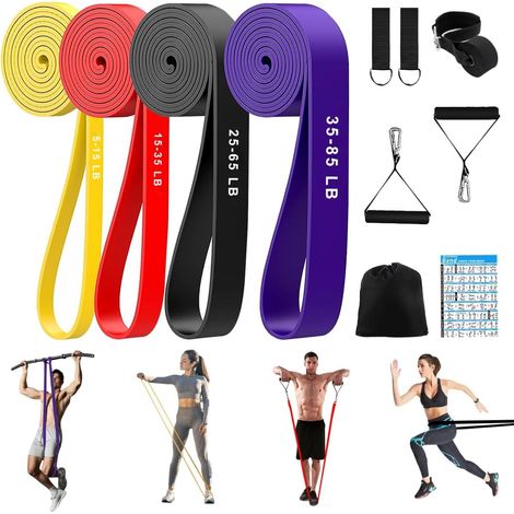 Bande Elastique Musculation avec 4 Niveaux Résistance Élastique (1/5)