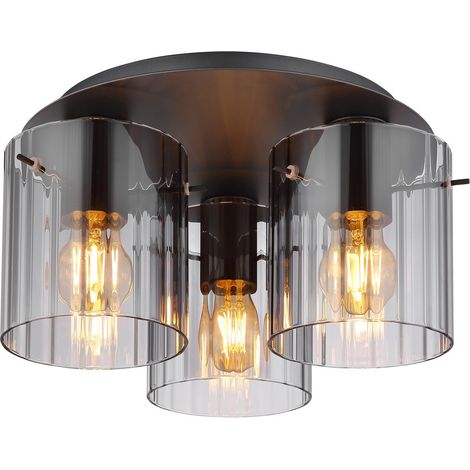 Globo - plafón - TULIVAR - negro - vidrio - Ø 37cm - E27 - (1/4)