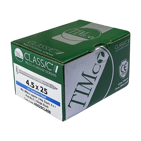 Timco 4.0 x 70mm Classic Stainless Steel Countersunk Wood Screws Qty 200