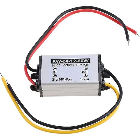 Régulateur de tension abaisseur étanche pour convertisseur DC-DC 24 V vers 12 V, 5 A, 60 W