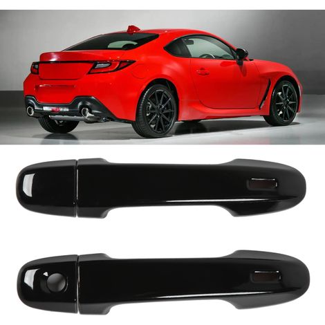Fahrzeugmodifikation: Set mit 4 Türgriffschutzleisten für Toyota GR86/Subaru BRZ 12-21 in Klavierlack-Schwarz. (1/5)