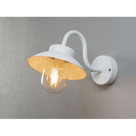 Kleine LED Außenwandleuchte aus Aluminium Weiß, Höhe 24cm (1/4)