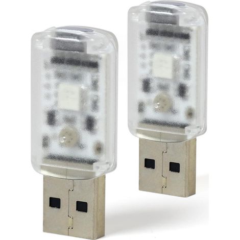 2x Mini USB LED Licht 7 Farben RGB mit Musik Sync, dimmbar (1/5)