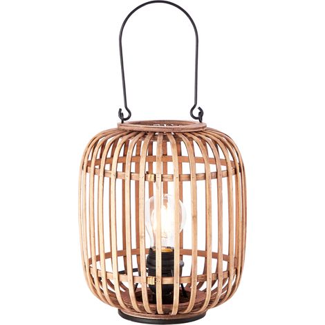 BRILLIANT lampe de table Woodrow avec poignée brun clair 1x A60, E27, 60W, adapté aux lampes standard (non incluses) Échelle A ++ à E Avec interrupteur à cordon (1/5)