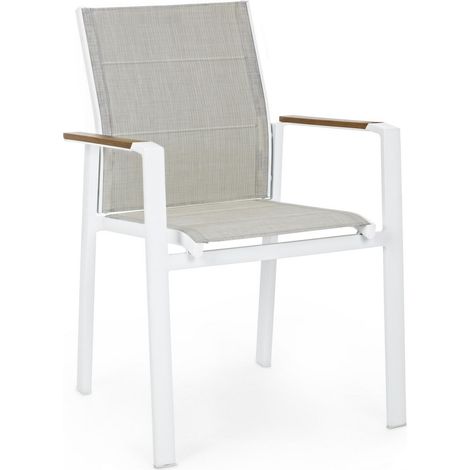 Sedia in alluminio e Textilene in Polywood Bianco (1/4)