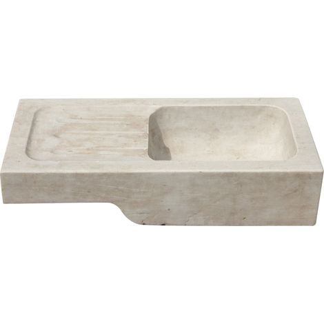 White marble sink Kitchen sink Countertop sink Stone sink Indoor and outdoor wash basin Fountain basin Indoor and outdoor sink (1/4)