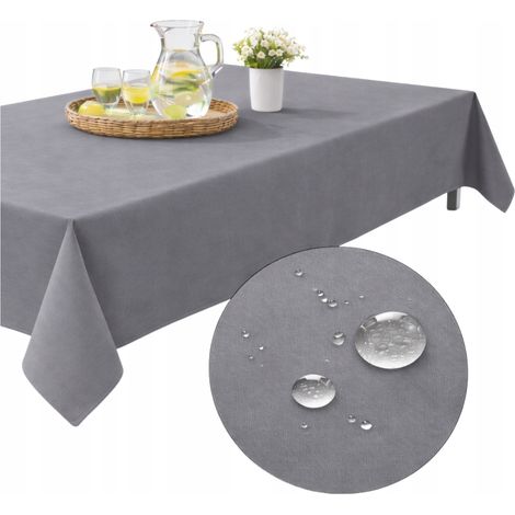 Nappe de jardin imperméable 155 x 240 cm pour table, terrasse, balcon ou tonnelle, gris foncé