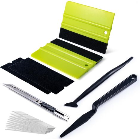 Kit de Films adhésifs pour vitres Auto de Teinte, Kit Covering Outils de Film de fenêtre de Voiture Vinyle de Teinte, Raclette en Feutre, Couteau Utilitaire, Mini-raclettes (1/5)