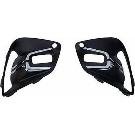 Grilles de pare-choc avant noires et chromées avec trou anti-brouillard kit Renault Clio 5 phase 1 2019-2023
