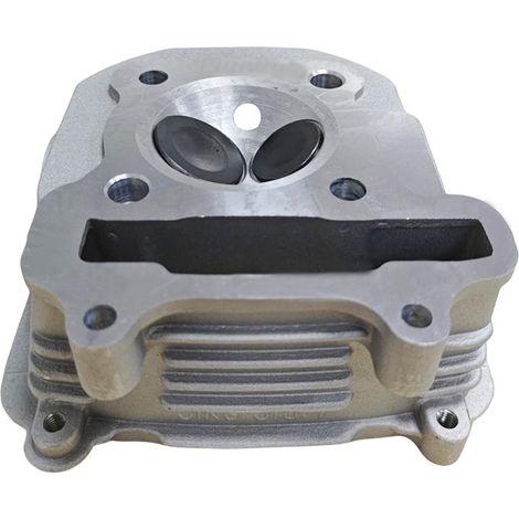 Cylinder head and cylinder liner unit for motorcycles, compatible with models GY6150 and Haomai 150, 57.4 mm bore, one-piece direct delivery possible.--DTEKGAZ