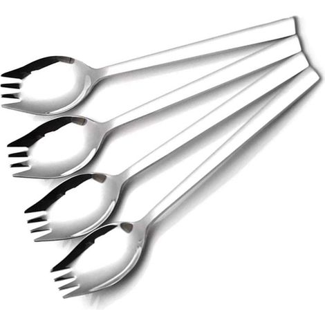 Spork - 18/10 Acier Inoxydable - 208 mm x 40 mm - Usage Quotidien Camping Randonnée - Lot de 4