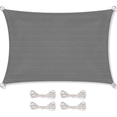 CelinaSun Voile d'ombragePare-Soleil Jardin Balcon Polyéthylène HDPE Respirant Rectangle 2 x 5 m Anthracite (1/5)