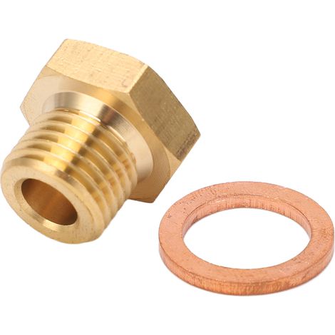 Jauge de pression et température avec adaptateur 1/8in NPT vers M14x1.5 mâle universel pour voiture (1/5)