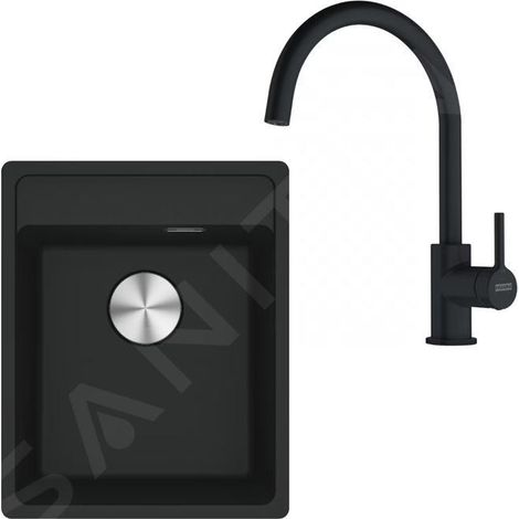 Franke - Set de cuisine G273MČ, évier en fragranit MRG 610-37 RTL + robinet FN 6018.901, noir mat 114.0700.782 (1/4)