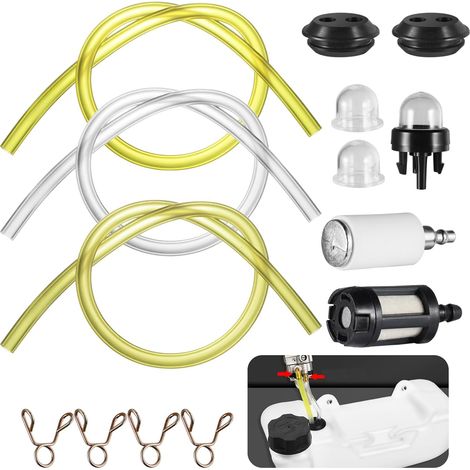 14 Kit Durite Essence Debroussailleuse,Tuyaux de Carburant Universels avec Filtres à et Ampoules carburant Primaire Etc.pour Debroussailleuse Tondeuse Souffleur Tronçonneuse - (1/5)