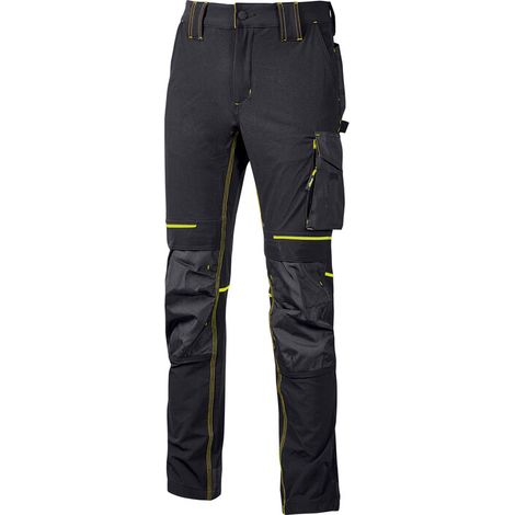 PANTALONE ATOM SLIM FIT NERO-GIALLO TG.L  PZ 1