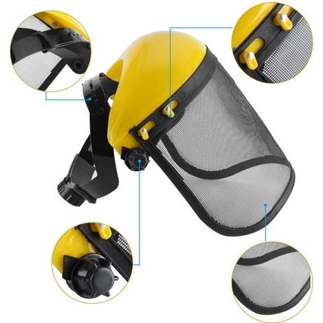 Casque de Protection Visière Sécurité Grillagée de Forestier Chapeau Masque pour Trononneuse Jardinage Coupe Débroussail 130081 (1/4)