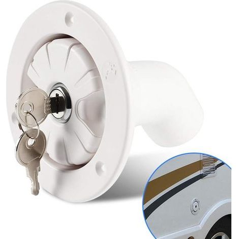 Bouchon d'Eau Verrouillable pour Camping-Car - Bouchon d'Entrée d'Eau Par Gravité avec Clé et Filtre d'Entrée - Accessoire Pratique (1/5)