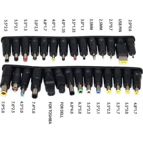 Adaptateur Secteur Universel - 19 V 4,74 A 90 W - Pour Ordinateur Portable - Embouts 5,5 mm x 2,5 mm - 28 Pièces (1/4)