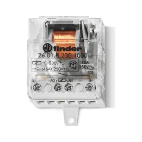 Rele a impulsi 1no 10a bobina ac 230v morsetti bussola finder 260182304000