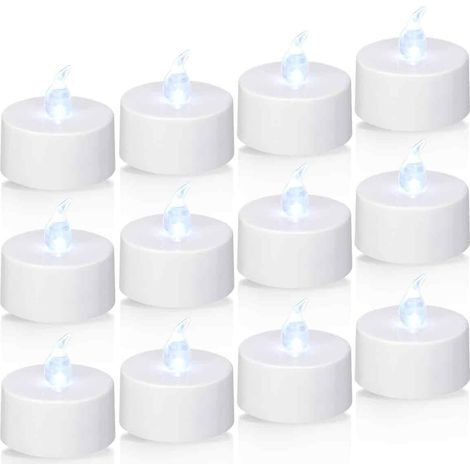 Vela Electrónica Sin Llama - Luz LED Parpadeante con Efecto Llama - Vela de Té - Color Blanco Frío - 1 Unidad (1/5)