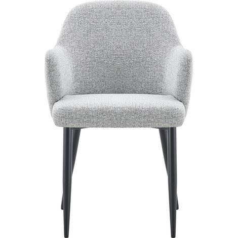 Set di 2 sedie da pranzo in tessuto grigio e PU nero 83 cm con gambe in metallo MODENUIT (1/5)