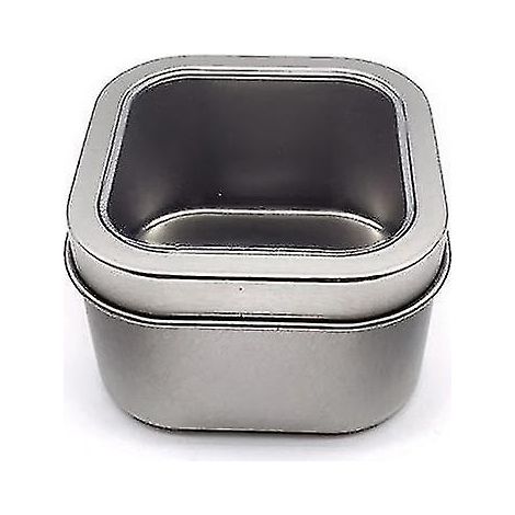 Boîte en métal carrée argentée et noire pour la fabrication de bougies et le rangement de bijoux - 3 tailles (1/3)