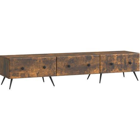 Mobile TV Rovere Fumo 147 x 34,5 x 30 cm Legno ingegnerizzato vidaXL