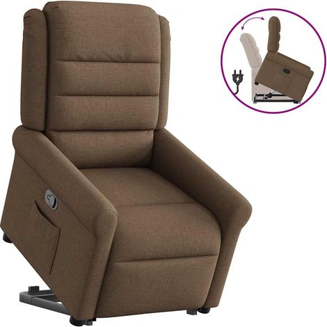 Relaxsessel mit Aufstehhilfe Braun Stoff
