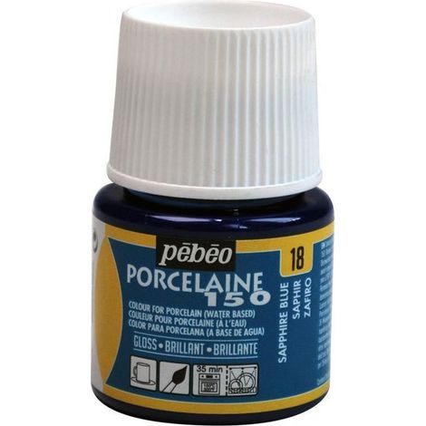 Peinture porcelaine - Pébéo - 150 Brillant Saphir N°18 - 45ml - Couleurs brillantes - Cuisson à 150°C (1/4)