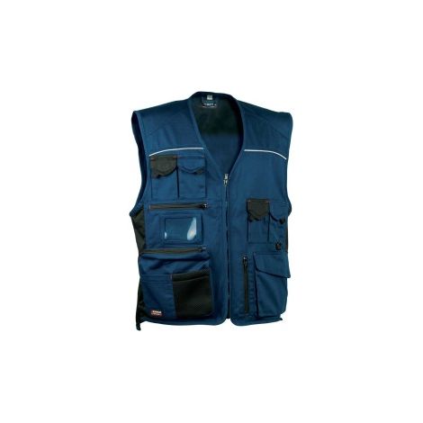Cofra Gilet de travail bleu marine léger et fonctionnel (1/3)