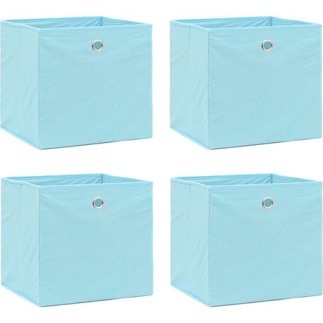 Maison Exclusive - Contenitori 4 pz in Tessuto non Tessuto 28x28x28 cm Azzurro (1/5)