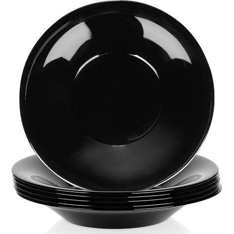 Tiefe speiseteller aus glas schwarz 215 cm 400 ml 6er set