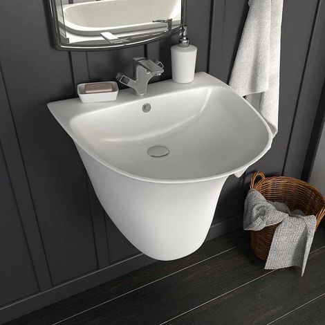 Lavabo blanc, 47 x 45 x 37 cm, céramique émaillée