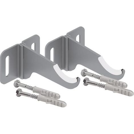 Somatherm – Fixations pour radiateur aluminium – Lot de 2 consoles robustes – Installation facile avec vis 6x50mm et chevilles 8x40mm (1/2)