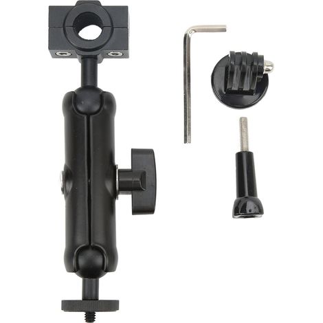 1 support de caméra d'action, en alliage d'aluminium, filetage 1/4 pouce, pour rétroviseur de moto et vélo électrique (1/5)