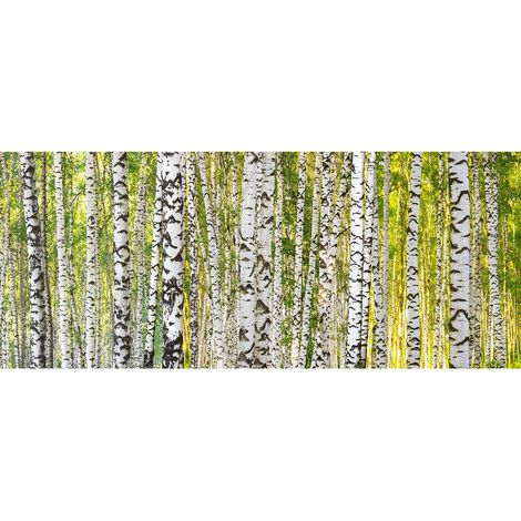 Papier peint panoramique nature original | Tapisserie panoramique imitation forêt | Papiers peints panoramique idéal pour bureau - 250 x 600 cm (6 pièces) (1/4)