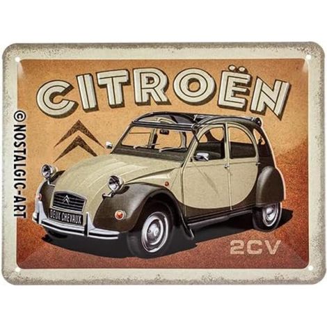 Nostalgic-Art Targhe Vintage Citroen – 2CV – Idea Regalo per Accessori per Auto, in Metallo, Design Retro per Decorazione, 15 x 20 cm (1/5)