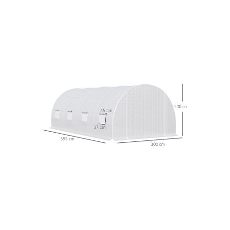 Grande serre de jardin transparente en film 600 x 300 x 200 cm avec protection contre les intempéries pour potager jardin et (1/5)