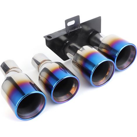Embouts d'échappement en acier inoxydable pour système d'échappement double, accessoire automobile (1/5)