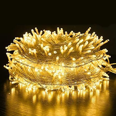 Guirnalda de luces ZOLGINAH, 100 m, luz blanca cálida, decoración para interiores y exteriores, resistente al agua IP44, ideal para fiestas, bodas y celebraciones (1000 LED). (1/5)