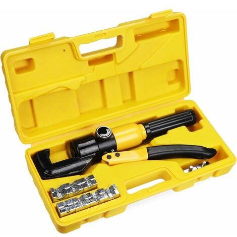 Tigrezy -10 Tonnen 9 Matrizen Hydraulisches Crimpzangen-Set, hydraulisches Crimpwerkzeug, Crimpzange für Ratschenklemmen für 4–70 mm Kabel (neues Schwarz) (1/5)