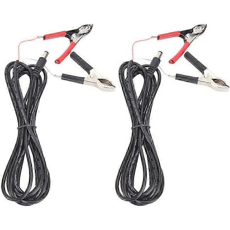 Connectique 12V/24V 2 pièces : fiche mâle DC vers pinces crocodile, câble 3 mètres pour alimentation LED, connecteur électrique robuste (1/4)