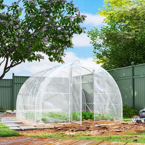 Invernadero tipo túnel de 3 x 3 x 2 m (9 m²) con puerta abatible y cubierta de PE de 150 g/m² para hortalizas, plantas y flores. (1/5)